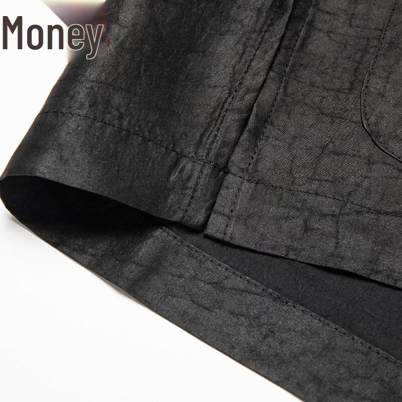 Men's 100% Mulberry Silk Xiangyun Yarn Short-Sleeved Tang Suit Shirt