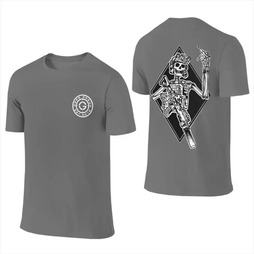 Summer Men's T-shirt Front Observation Group Men's double-sided T-shirt front and back Crazy cotton T-shirt
