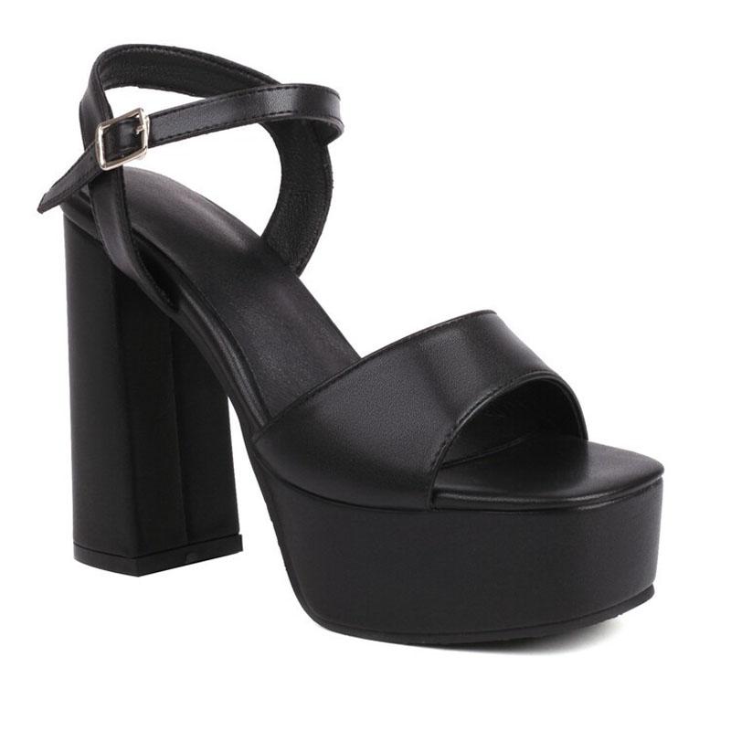 12CM Super High Heels Platform Sandals Women Shoes Summer 2025 New Black White Thick Heeled and Soled Women's Sandals WSH5320