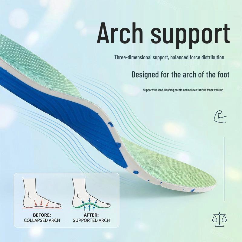 Women's High-Elastic Arch Support Insoles: Breathable, Shock-Absorbing, Odor-Proof Pads for Flat Feet Correction.