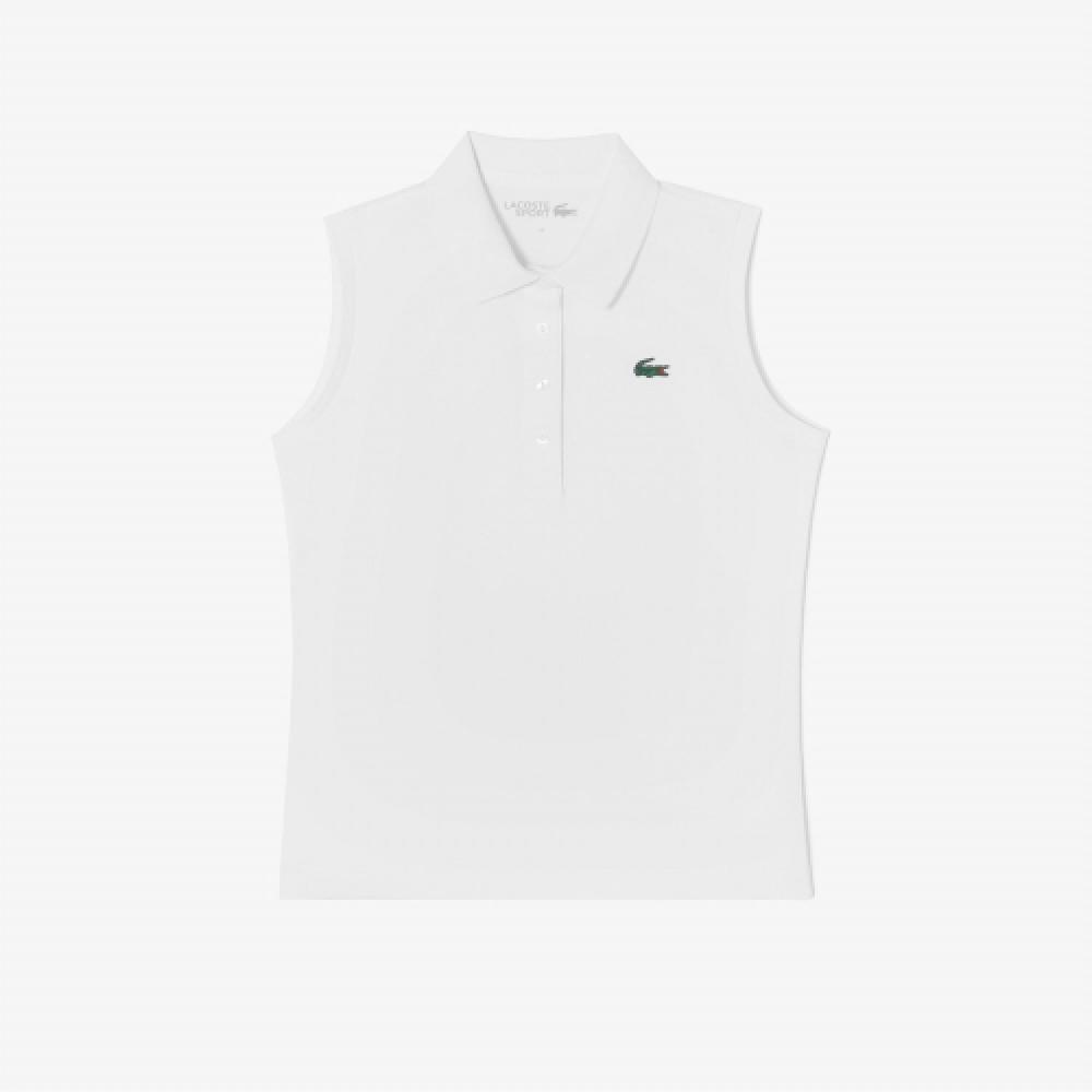 

LACOSTE Женская базовая футболка-поло без рукавов для гольфа [белый]