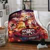 Hazbin Hotel Poster Art Flannel Blanket Super Soft Warm Cozy Blanket for Sofa Bed Office Travel All‑Season Home Decor Gift