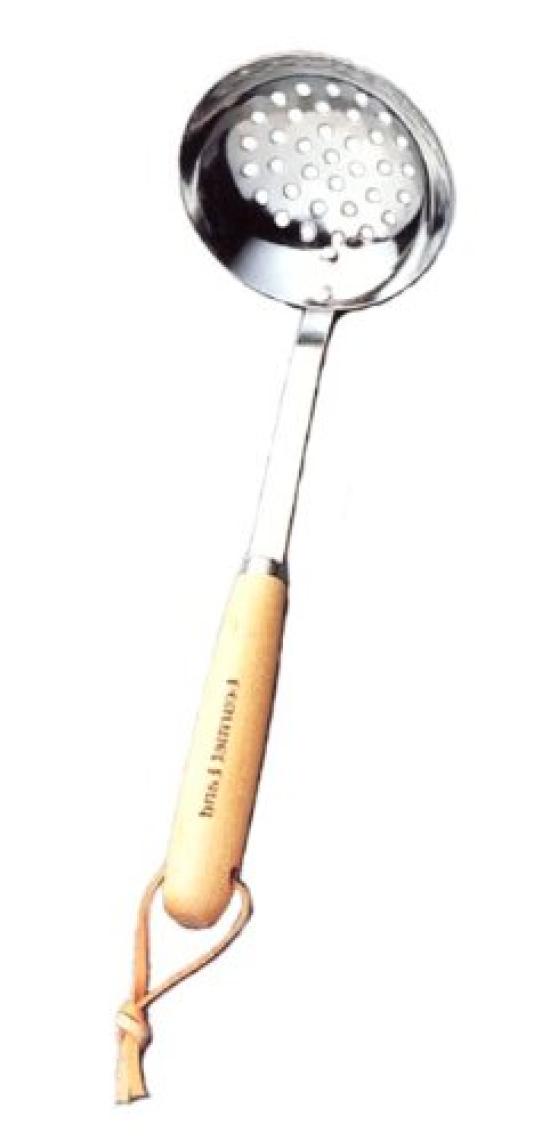 Nagao Gourmet Land Perforated Stainless Steel and Made in Japan Ladle, Wood,