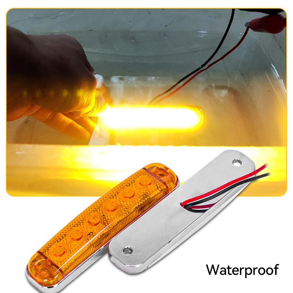 12V- 80V 6LED Trailer Side Clearance Marker Lamp Warning Lens Flashing Lights Truck Side Marker Lamp Marker