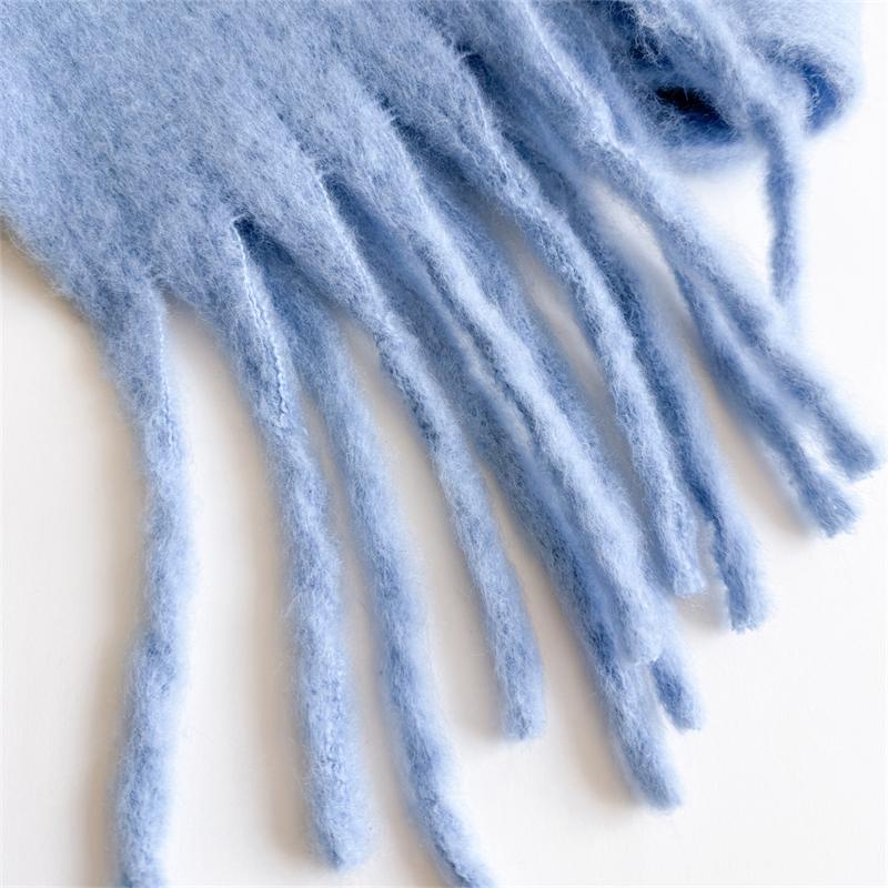 Winterschal für Damen Kaschmir Warm Uni Pashmina Decke Wickeltuch Weiblich Dick Weich Bufanda Große Quaste Schal Lang Poncho Echarpe