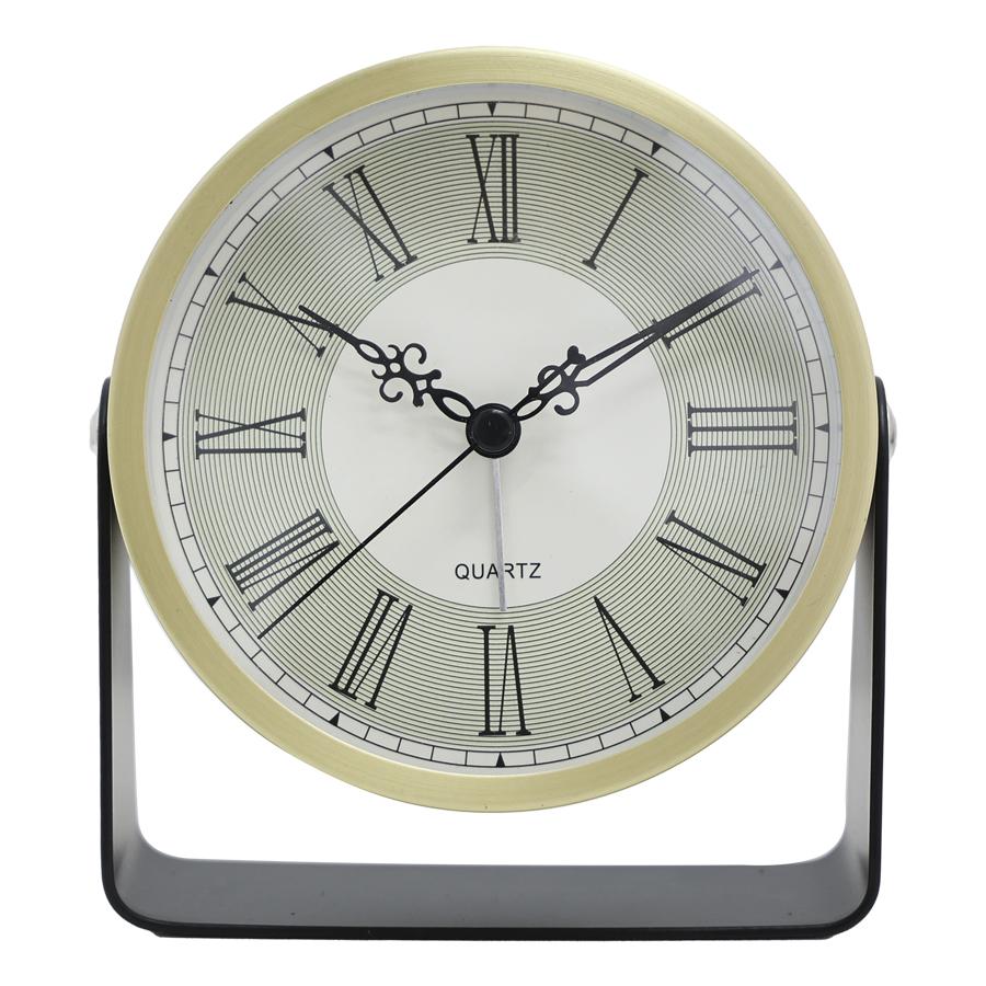 

4-дюймовый легкий роскошный вращающийся металлический будильник с ночной подсветкой на циферблате; Украшение дома, праздничные подарки, без батареек