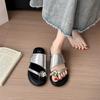 2025 New Summer Shoes Women Flat Soft Sole Luxury Outdoor Beach Flip Flops Sandals Trend Metal Elegant Ladies Slides Shoes