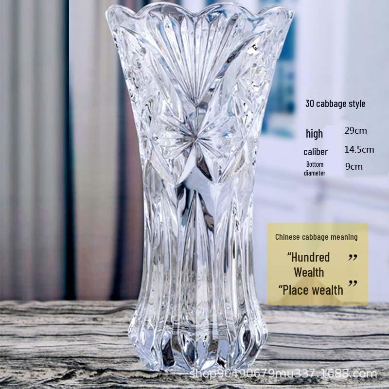Thickened Transparent Glass Vase for Hydroponic Bamboo & Dry Flower Arrangement