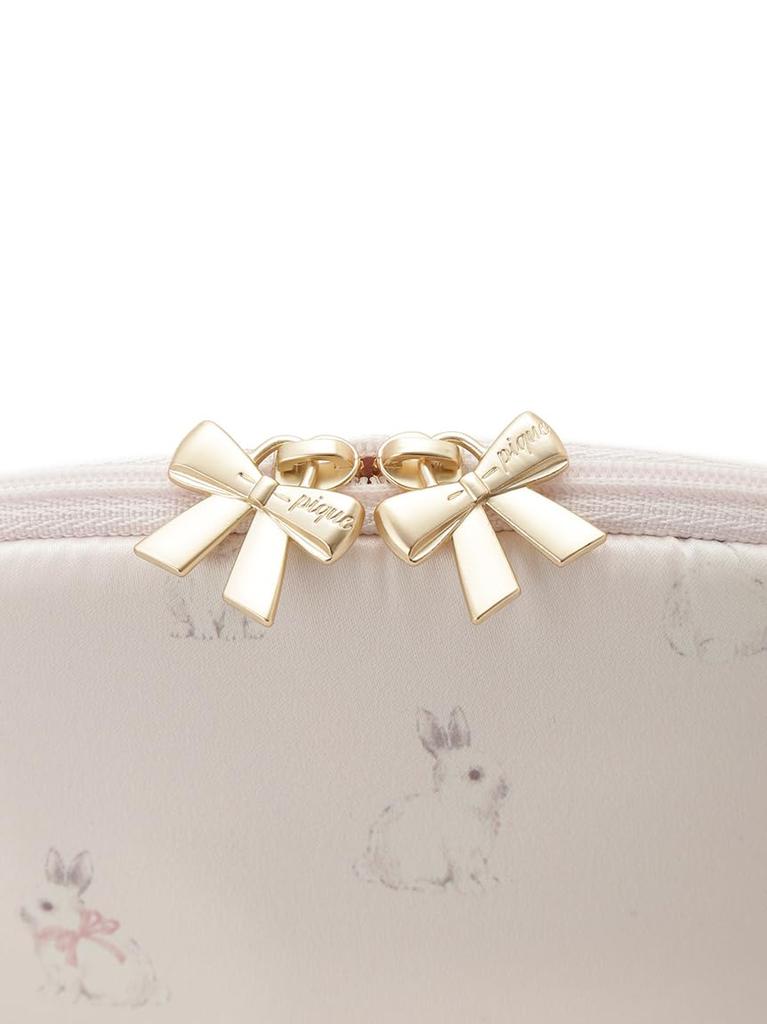 Rabbit Print Pouch PWGB261676 Pink Free Size [Gelato Pique] Women's