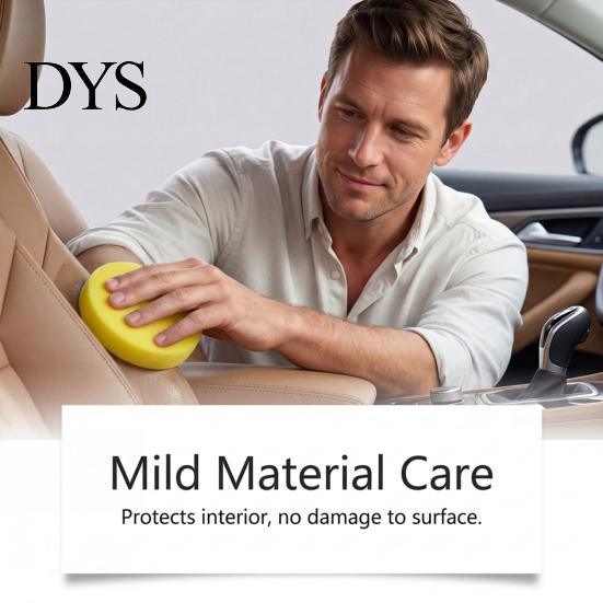 Upholstery Cleaner Foam 355ML Car Interior Foam, with Sponge & Microfiber Towel, Deep Cleaning Faux Leather Surface Auto Detailing Spray, Lemon Scent
