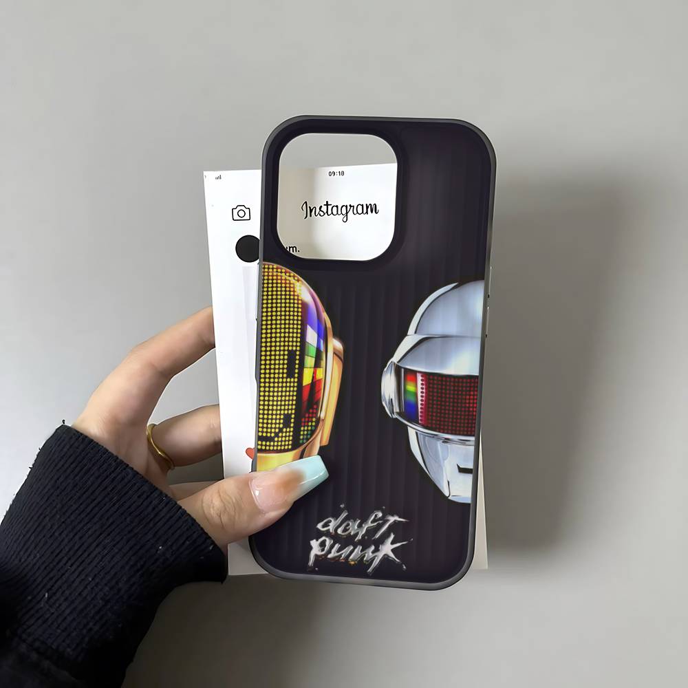 

D-Daft Punk Band France For IPhone 15 16 17 14 13 12 11 Pro Max 16E 16 Plus 17 Air Corrugated Shockproof Phone Cover iPhone 14 plus