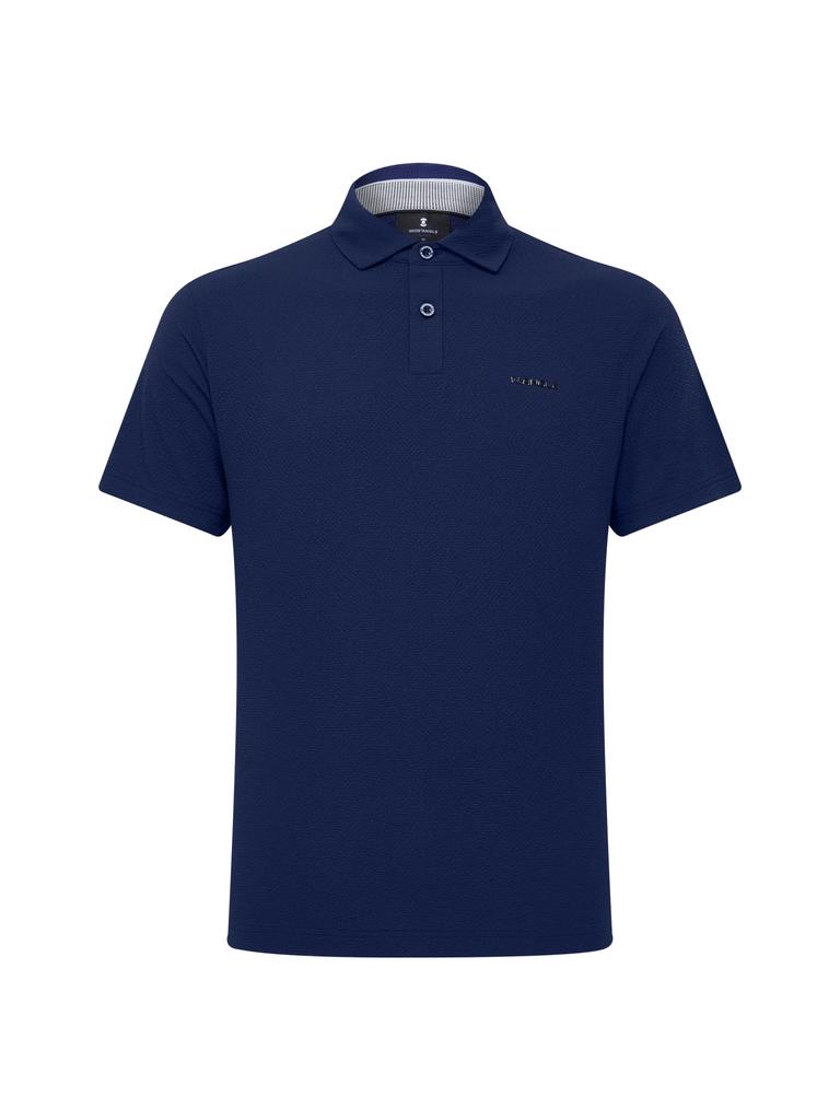 WIDEANGLE To Light Air Sucker Polo Shirt M_Dark Blue