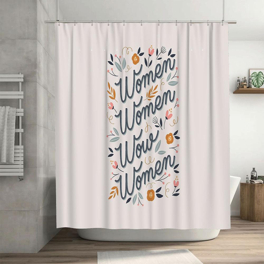 Vintage Floral Shower Curtain Botanical Pattern Bathroom Decor Waterproof Fabric Liner Farmhouse Rustic Home Textile Wall Hangin