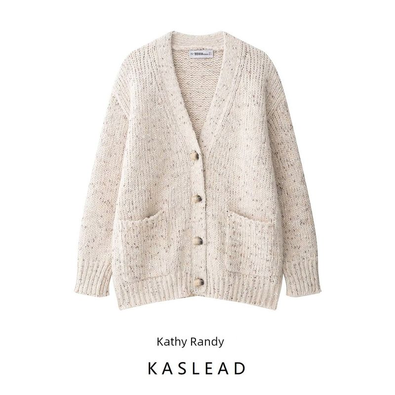 Kaslead New Women clothes Western Style Fashion Small Dot Knitted Loose Outerwear 9874101