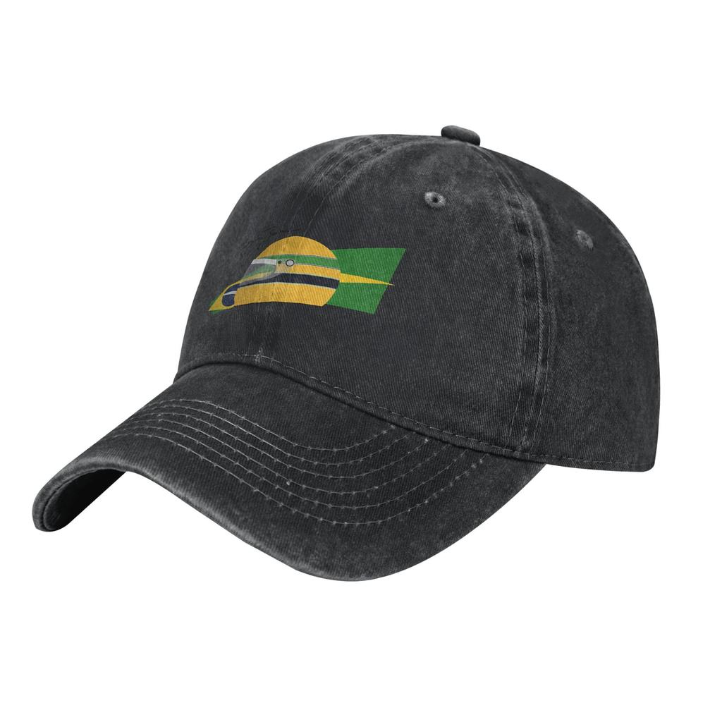 Vintage Ayrton Senna Brazil Helmet Baseball Caps Men Women Distressed Denim Sun Cap  Outdoor All Seasons Travel Soft Caps Hat