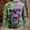 Autumn and Winter Men's Horror Skull Crew Neck Long Sleeve T-Shirt Fashion Versatile Trend