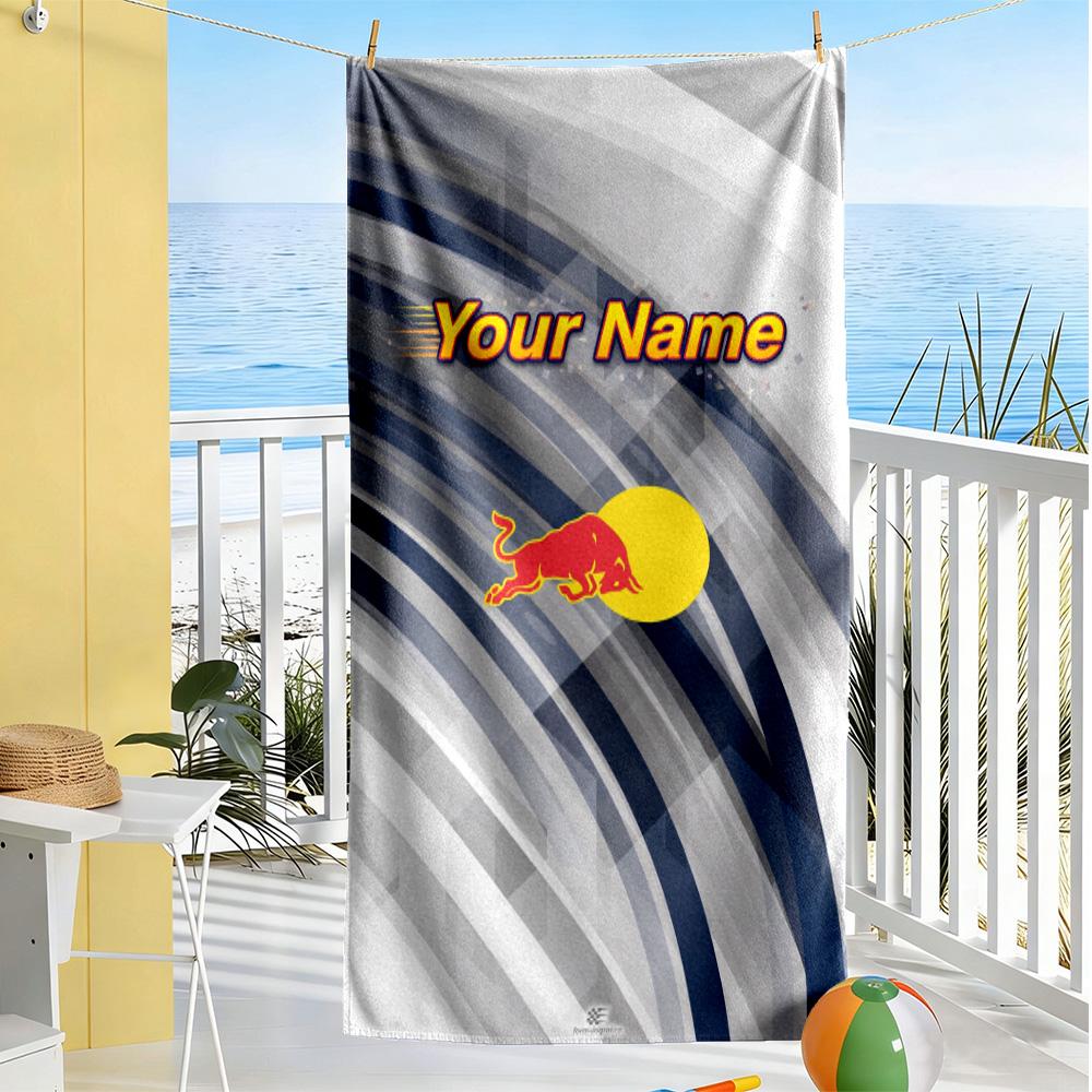 Bull Logo Customize Text Beach Towel Soft Durable Quick-Dry Suitable for Sports Travel Swimming Yoga Bathroom Beach And Pool