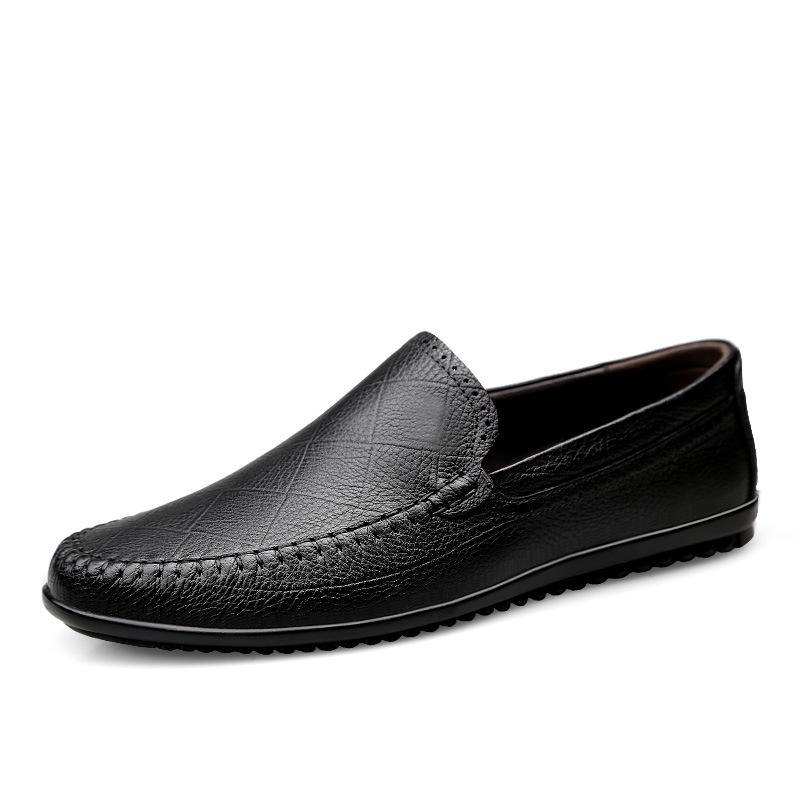 Men's shoes 2025 summer new fashion daily out one pedal simple lightweight lazy leather wear-resistant casual shoes