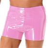 Mens Wet Look Patent Leather Shorts Boxer Brief Soft Stretchy Short Pants Clubwear