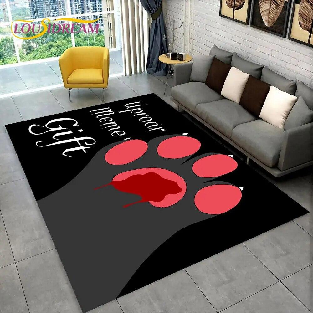 Domácí mazlíčci Footprint Sole Series 3D Area Koberec Velký,Koberec do obývacího pokoje Ložnice Pohovka Rohožka Dekorace,dětská protiskluzová podložka na podlahu