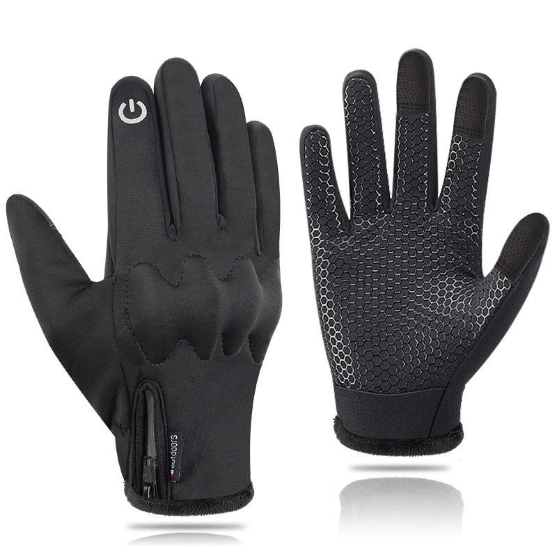 Winter Motorcycle Riding Warm Gloves for Men Touch Screen Thick Protective Waterproof Gloves Outdoor Cycling Skiing Equipment