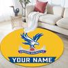 Custom Name Crystal Palace F.C.2 Round Area Rug,Carpet Rug for Living Room Bedroom Sofa Playroom Decor,Non-slip Floor Mat