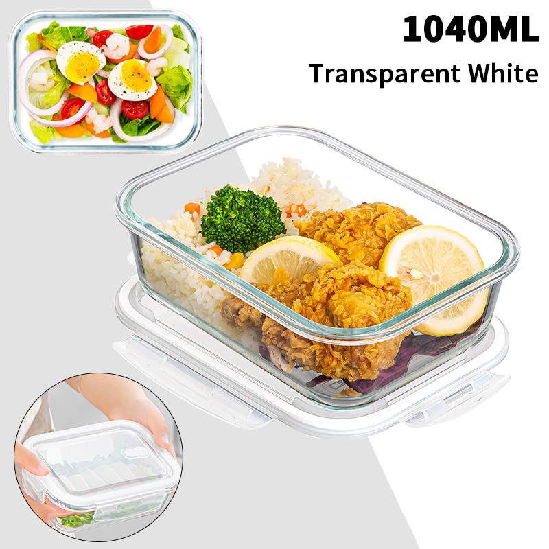 1/2/3 Fack Förtjockad Läckagesäker Mikrovågsugnssäker Matlåda Hög Borosilikatglas Bento-låda Med Lock Lufttäta Matlådor