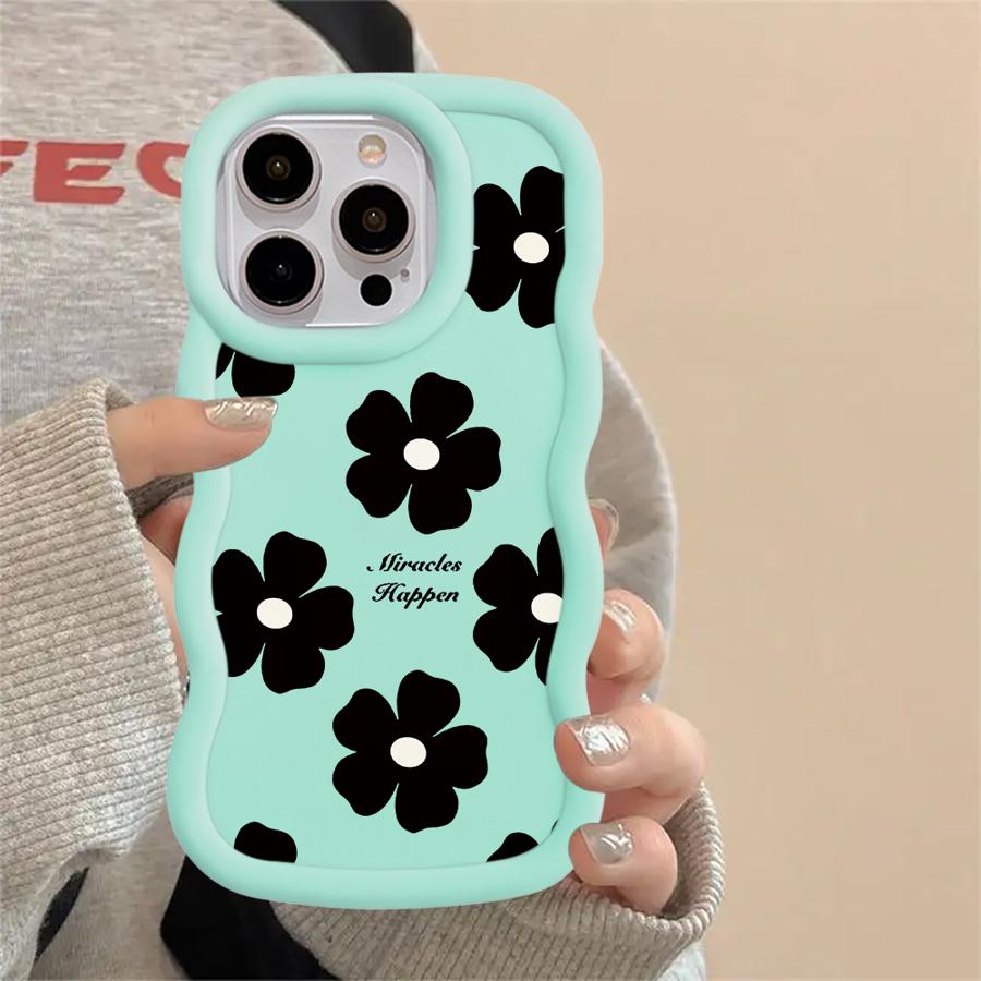 Case for iPhone 12 14 13 11 16 Pro Max 15 Plus 17 Air XR 8 Soft Phone Cover Plant Flower