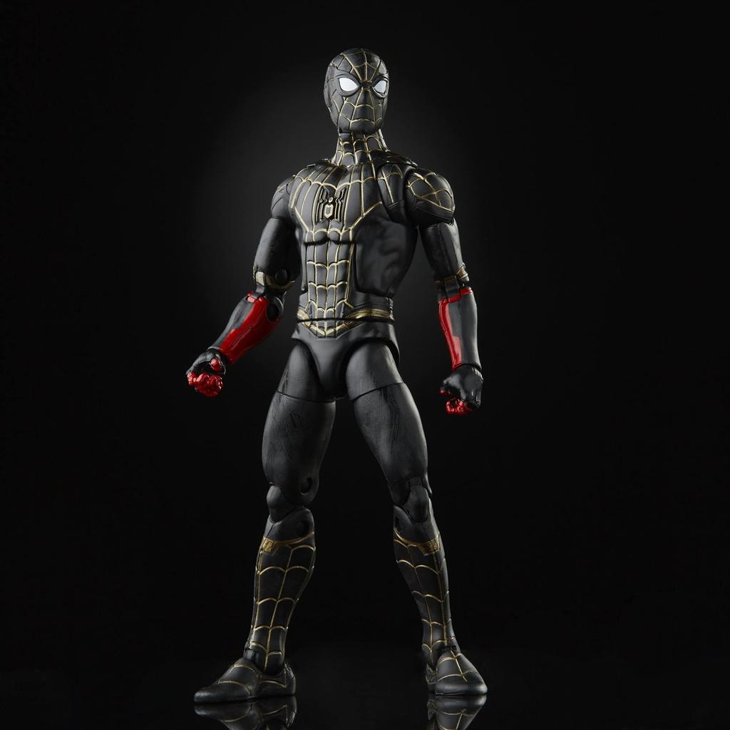 Hasbro Marvel Legends Series Movie No Way Black Gold Suit Action Figure F3019 Authentic Parts Included "Spider-Man Home" & Spider-Man 6-inch