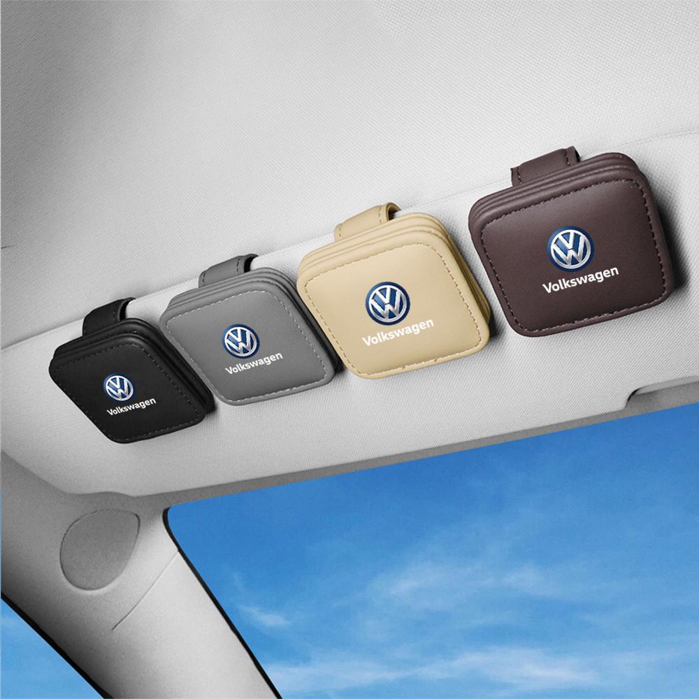 Car Sun Visor Glasses Sunglasses Clip Card Ticket Holder For VW Volkswagen Golf Polo Passat Jetta Interior Mouldings KSDE-U54 Zj8