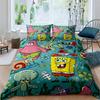 A Variety of SpongeBob SquarePants Patterned Bedding Sets, Soft Duvet Covers and Pillowcases, Suitable for Teenagers, Children a