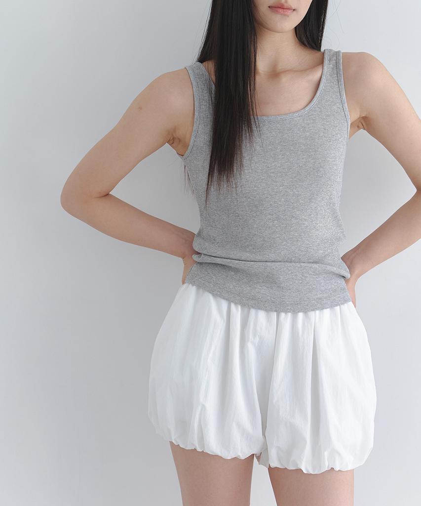 LAMINEZ Balloon String Shorts - Ivory