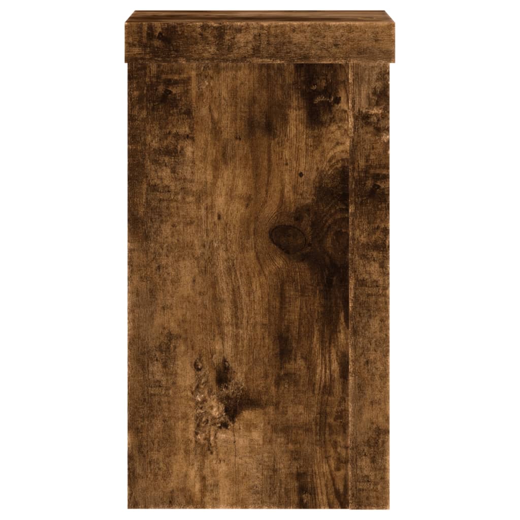 Plant Stand Set 2 pcs Smoked Oak 10 x 10 x 18 cm Wood Based Material