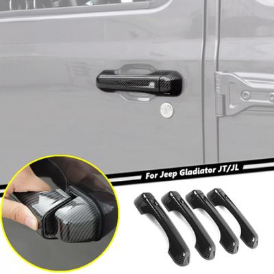 For 2018-2025 Jeep Gladiator JT/Wrangler JL Carbon Fiber Door Handle Cover Trim
