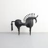 Black Horse Metal Spike Sculpture Ornament, Living Room Desktop Animal Model Horse Sculpture, Office Study, Home Decoration