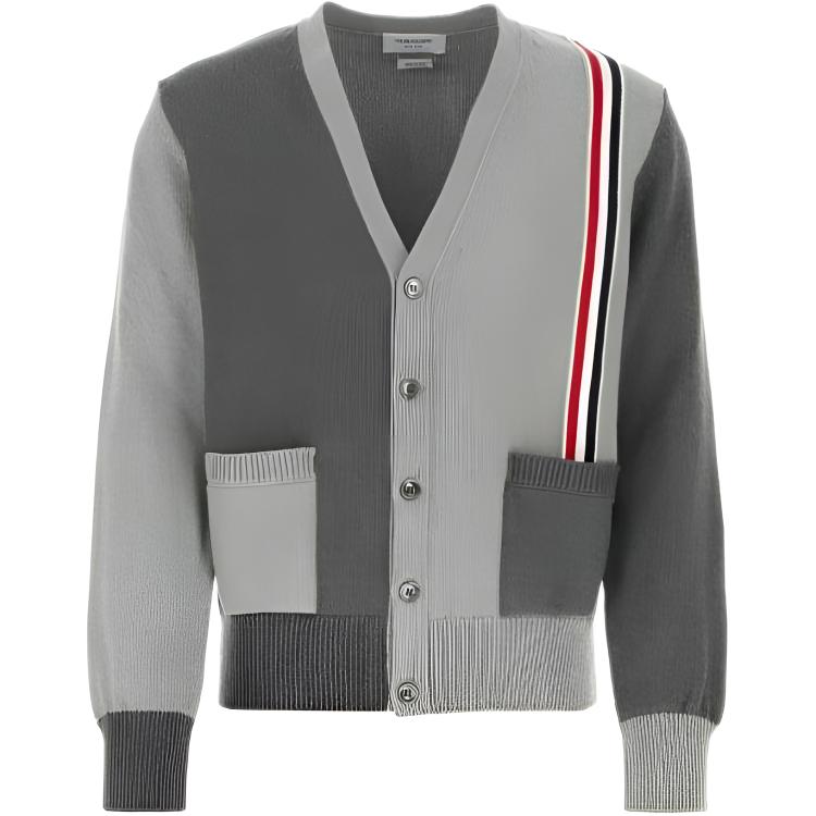 THOM BROWNE Funmix V-Neck Long-Sleeved Cardigan MKC530F-Y3017-982