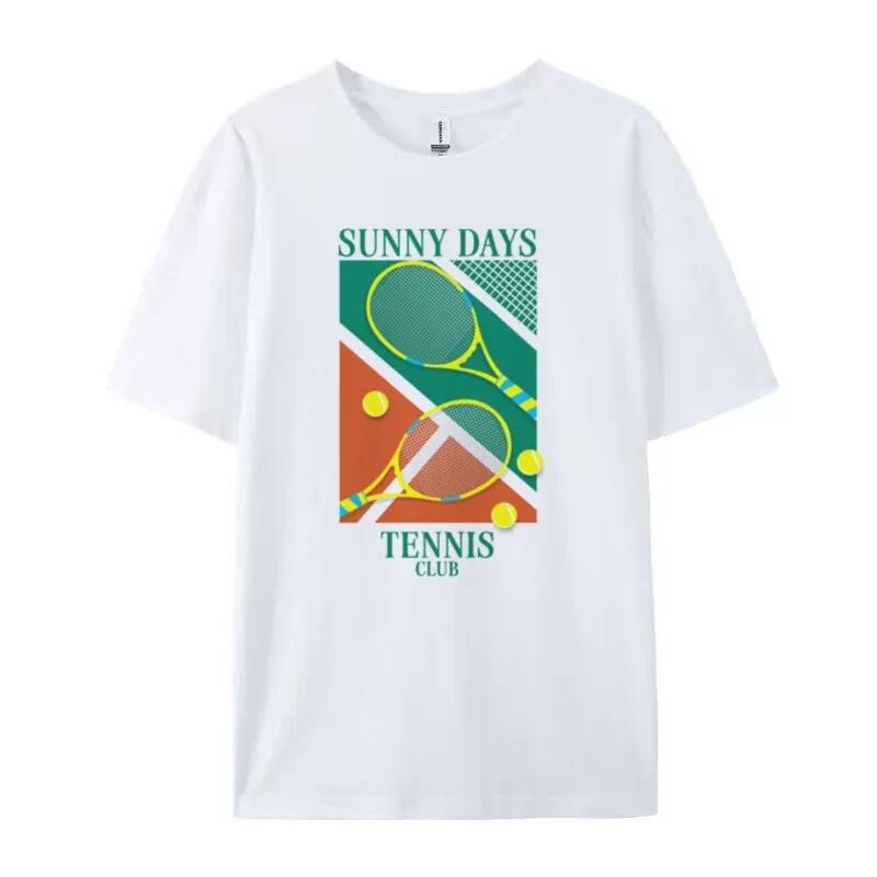 

Женская футболка с графическим принтом Four U Summer Vintage Tennis Club, свободная, с коротким рукавом, ретро-эстетика, спортивная футболка, модный топ для отпуска 4XL