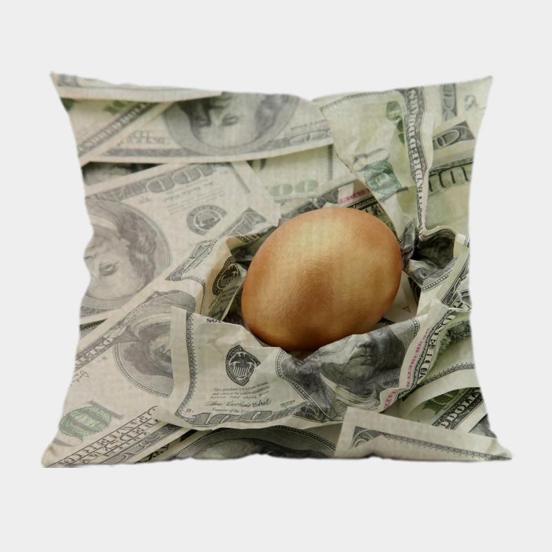 

Новые декоративные подушки-пледы для дивана в долларах США, квадратные 18 дюймов, из льна и хлопка, с принтом денег, чехол для подушки на сиденье офисного кресла, домашний декор 45x45cm 18x18in
