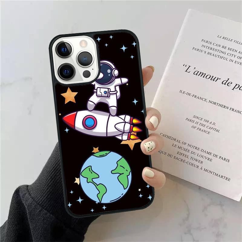 Cute Cartoon Astronaut Phone Case Cover For iPhone 17 Air 15 13 Pro Max 16 14 Plus 11 12 Apple max
