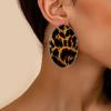 A Pair of Women's Earrings, Exaggerated Oval Leopard Print Earrings, Suitable for Daily Wear and Party Wear