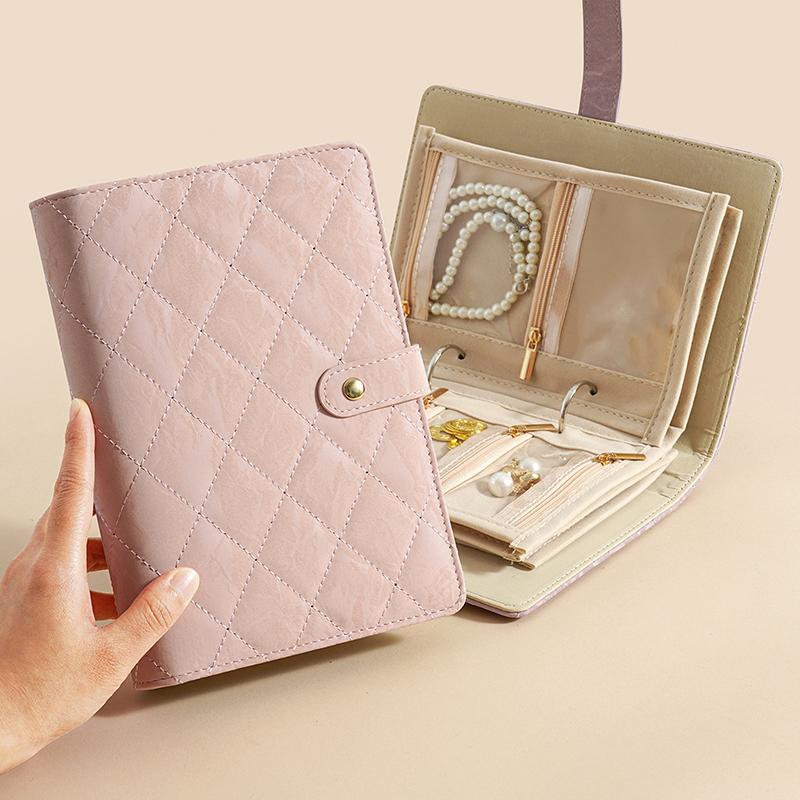 Travel Jewelry Case,Jewelry Organizer Box With Clear Zipper Velvet Jewelry Pouch Bag, Pu Leather Jewelry Case,Gift For Women 1Pc