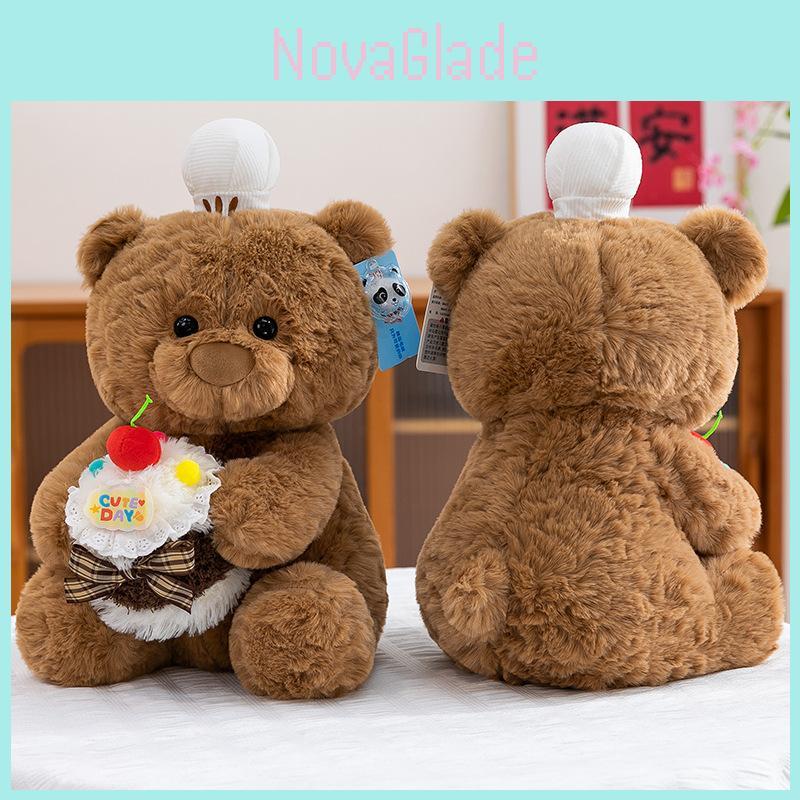 Cuter Teddy Bear Plush Toy With Cake Decoration For Children Gift And Naptime Comfort