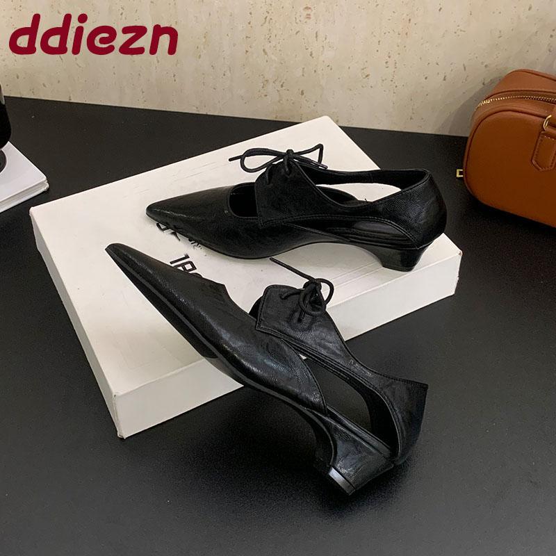 Fashion 2025 New Fashion Shallow Women Low Heel Shoes Luxury Female Pointed Toe Footwear Butterfly-Knot Ladies Heeled Shoes Pumps