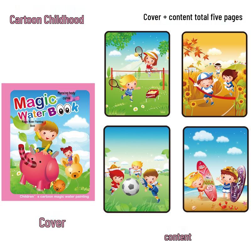 Children's Reusable Magic Water Painting Book: Educational Drawing & Coloring Set