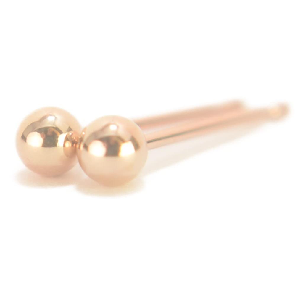 K10PG pink gold round ball ball sold as a pair for both made in yokomountain earrings, 3mm, earrings, 10K, ears, Japan, (fitted catch)