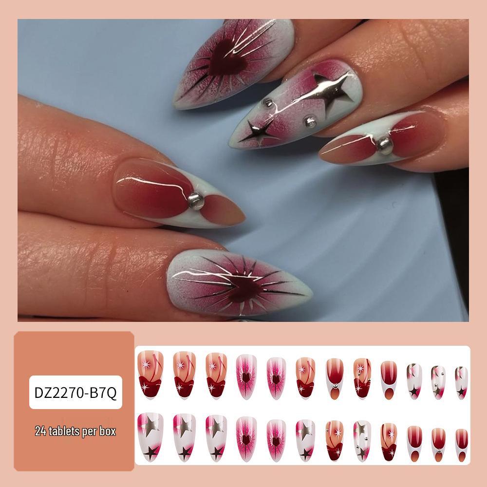 French Rhinestone Handmade Press-On Nail Tips