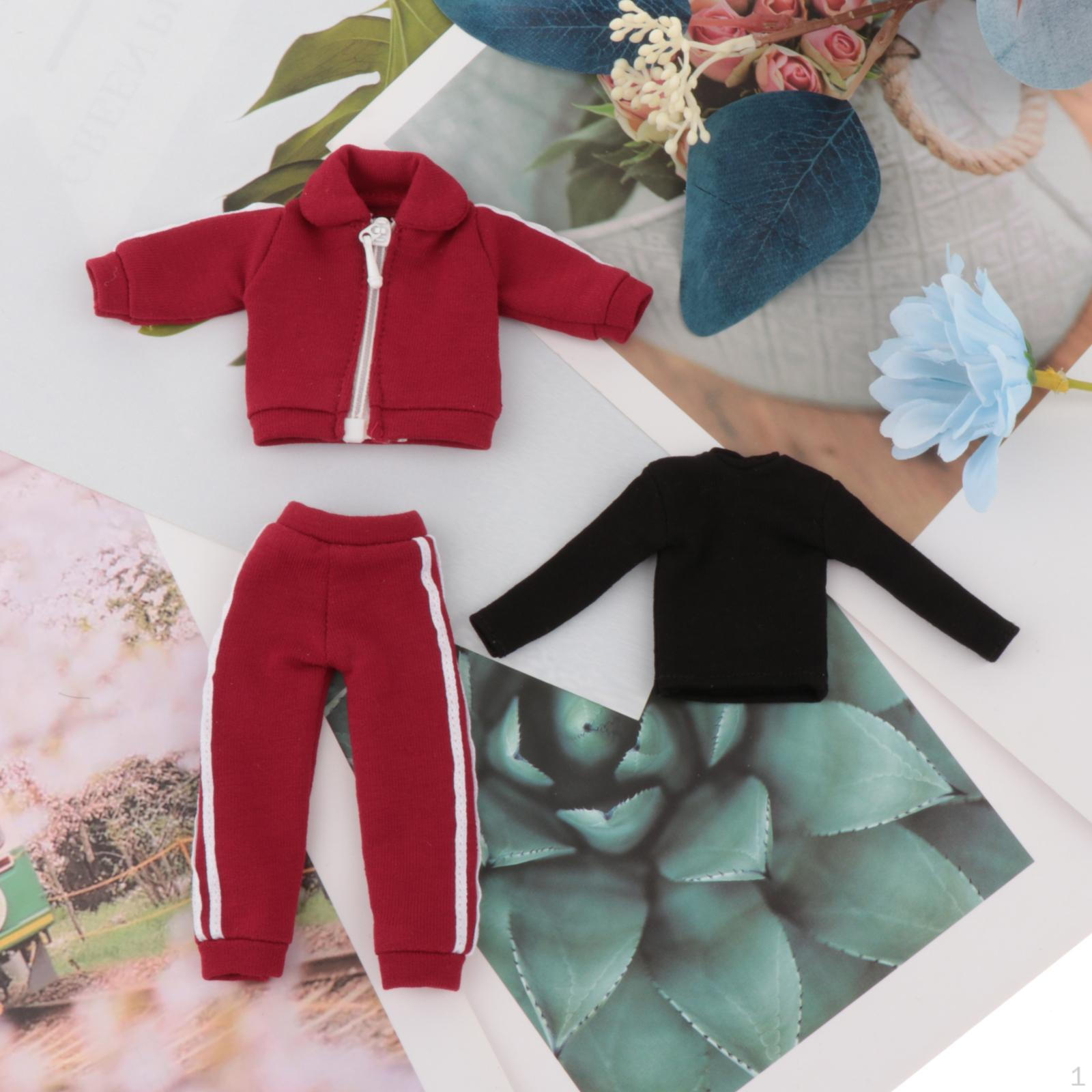 

1/12 Male Action Figure Clothes Three Piece Set Base Shirt Pants Fashion Jacket Coat Miniature Men s красный