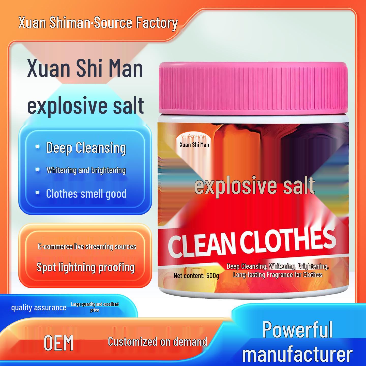 In-Stock Active Oxygen Enhanced Bleach: Upgraded Stain Remover and Brightener for School Uniforms No