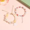 Mini Colorful Flower Necklace Bracelet Charm Beaded Jewelry For Women Spring Gifts