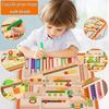 Montessori Magnetic Color Number Mushroom House Maze Wooden Toys For Toddler Toys Children Maze Walking Ball Early Learning Sets